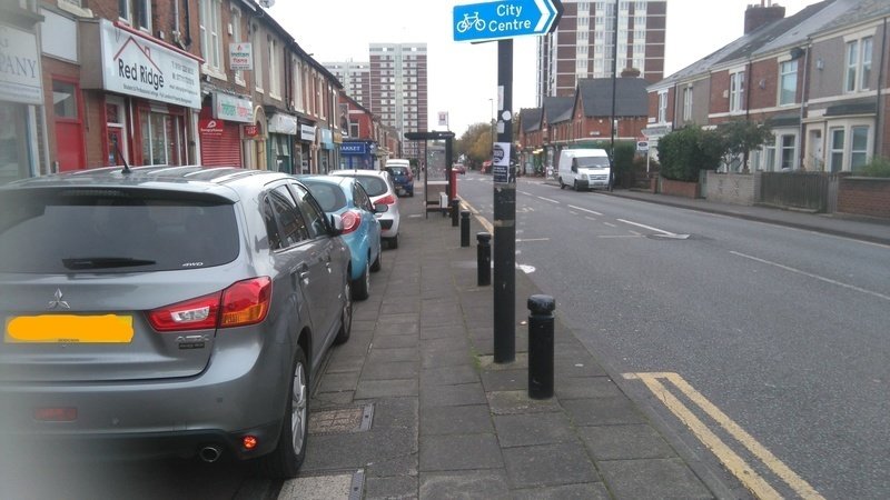 The pavement on Heaton Park Road